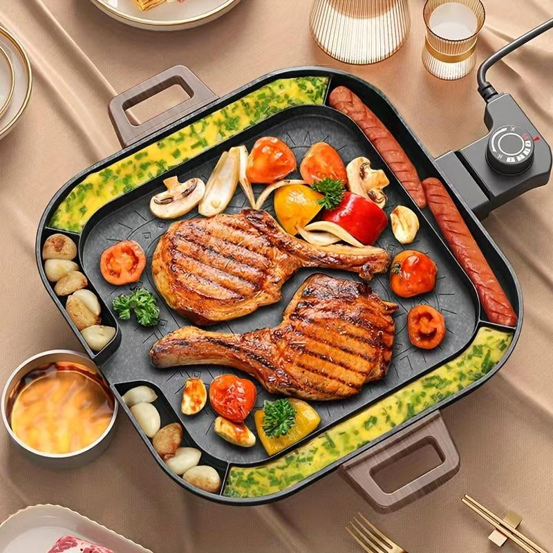 AORAN KITCHEN 1500W Electric Korean BBQ Grill – Smokeless Indoor Non-Stick Grill Pan