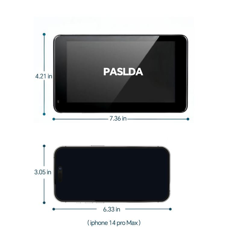 【PASLDA】2026 Upgraded Wireless CarPlay Screen – Portable Smart Display for iPhone & Android