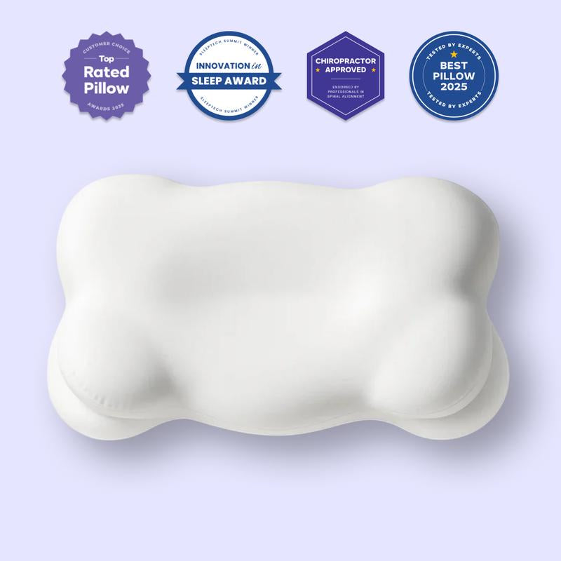 Mellow Sleep Cloudalign Pillow + FREE Cooling Pillowcase – Ergonomic Dual-Height Memory Foam Pillow