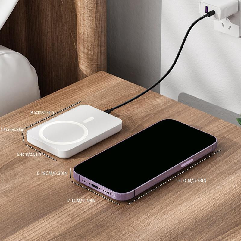 Magnetic Portable Charger 5000mAh – MagSafe Wireless Power Bank with 20W Fast Charge