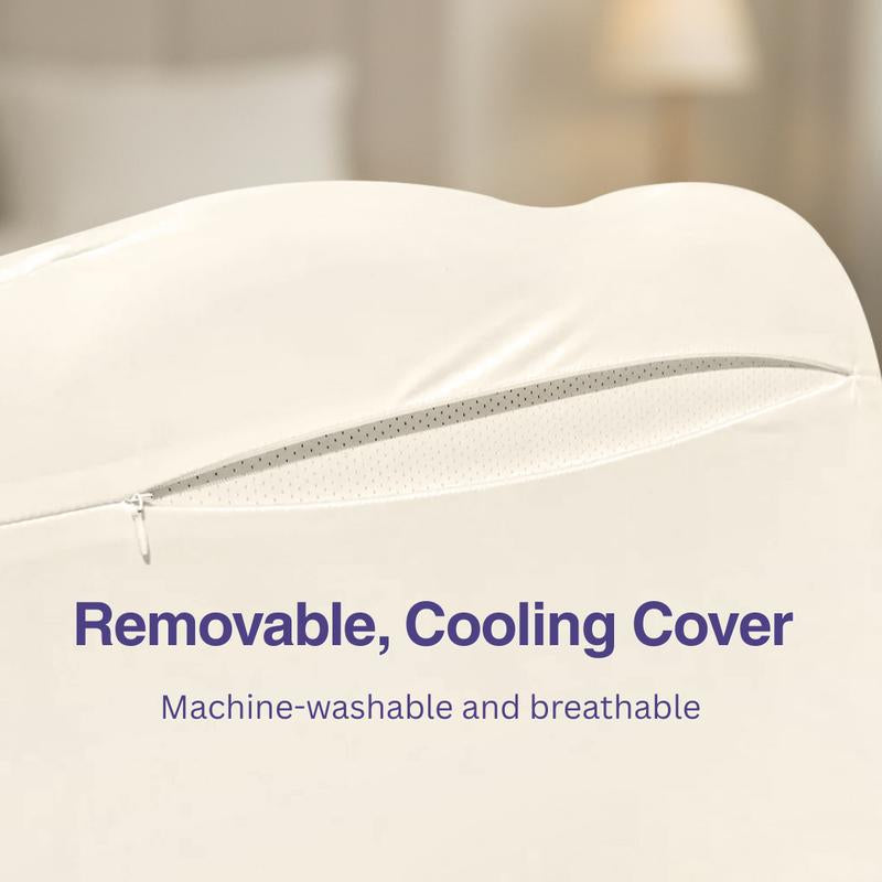 Mellow Sleep Cloudalign Pillow + FREE Cooling Pillowcase – Ergonomic Dual-Height Memory Foam Pillow