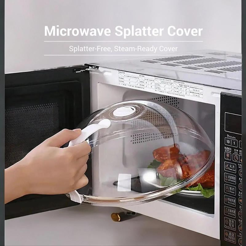 Microwave Splatter Cover with Handle – Reusable Lid for Clean & Safe Heating