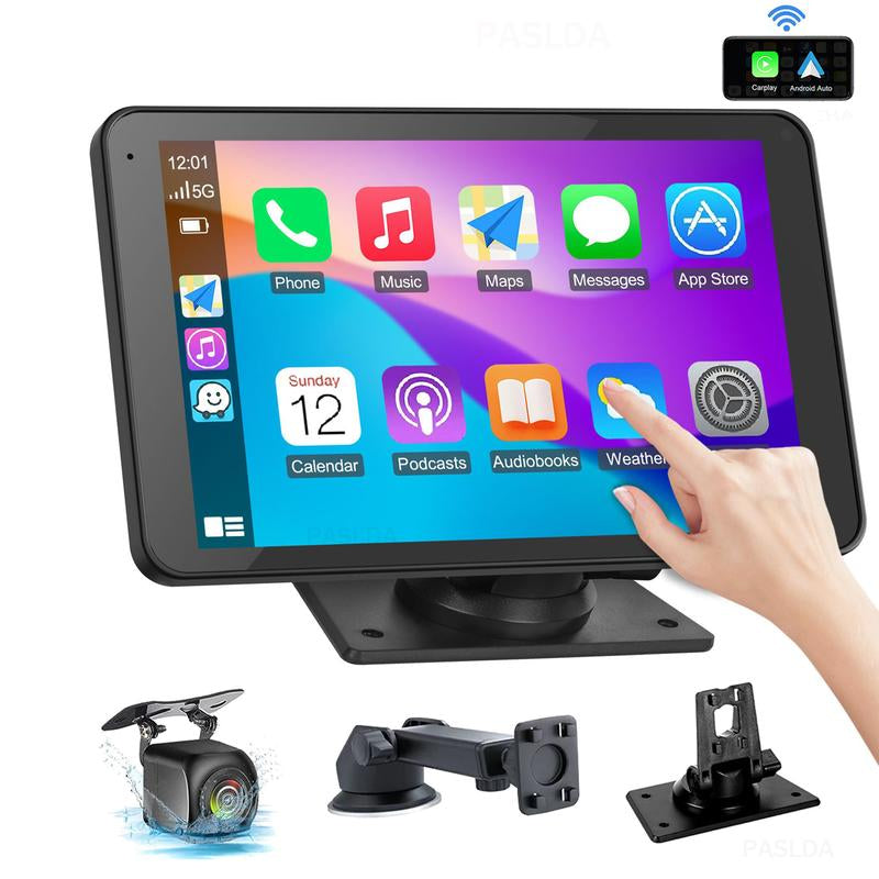 【PASLDA】2026 Upgraded Wireless CarPlay Screen – Portable Smart Display for iPhone & Android