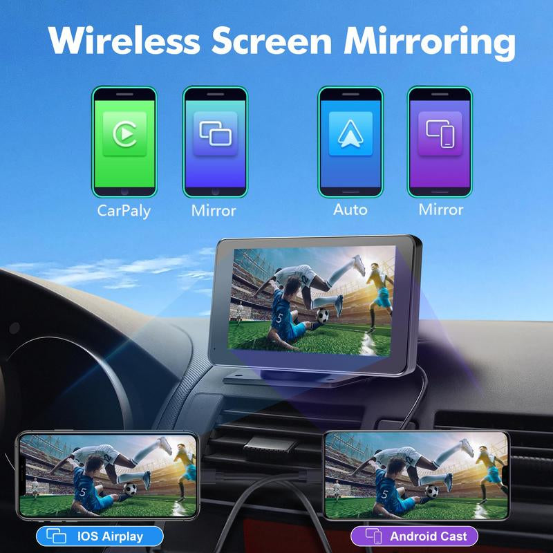【PASLDA】2026 Upgraded Wireless CarPlay Screen – Portable Smart Display for iPhone & Android