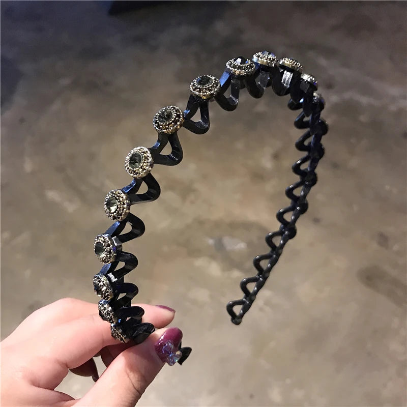 Non-Slip Rhinestone Hairbands – Elastic Pearl Flower Headbands for Women & Girls, Fashion Hair Hoop Accessories