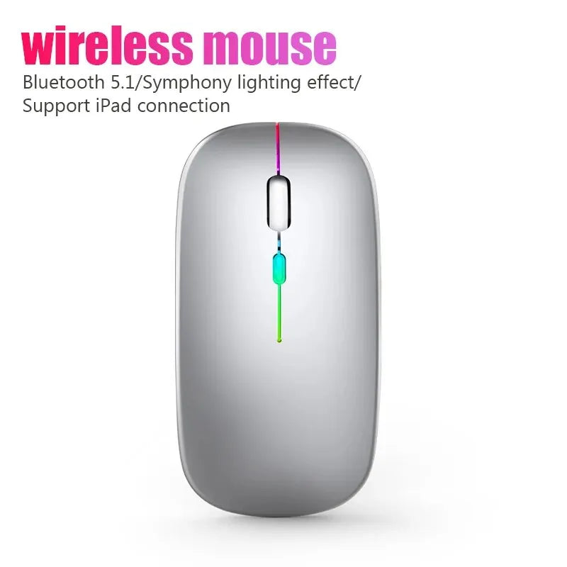 Wireless RGB Gaming Mouse – Rechargeable Bluetooth Ergonomic Mouse for Laptop & PC, 3600DPI LED Backlit