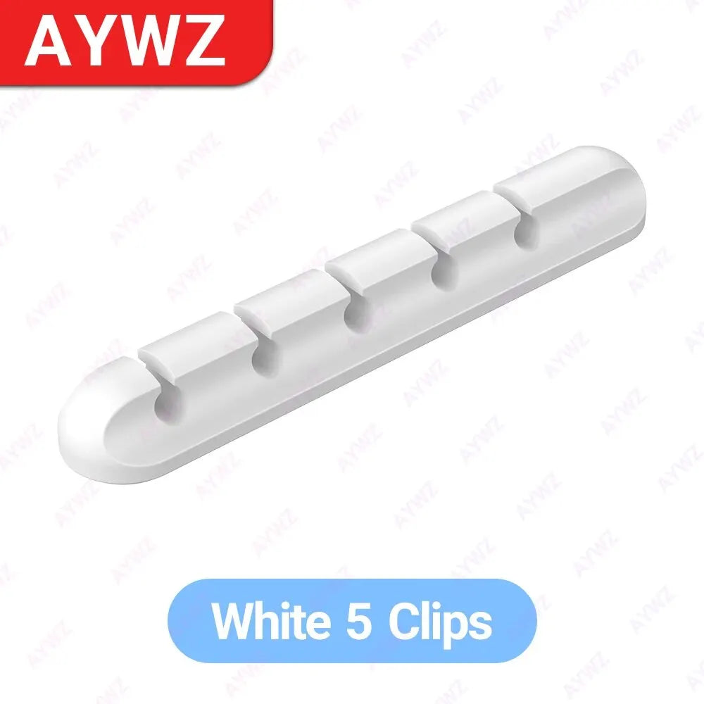 Adhesive Cable Holder Clips – Cord Management & Wire Organizer for Desktop, USB, Power, & Charging Cables