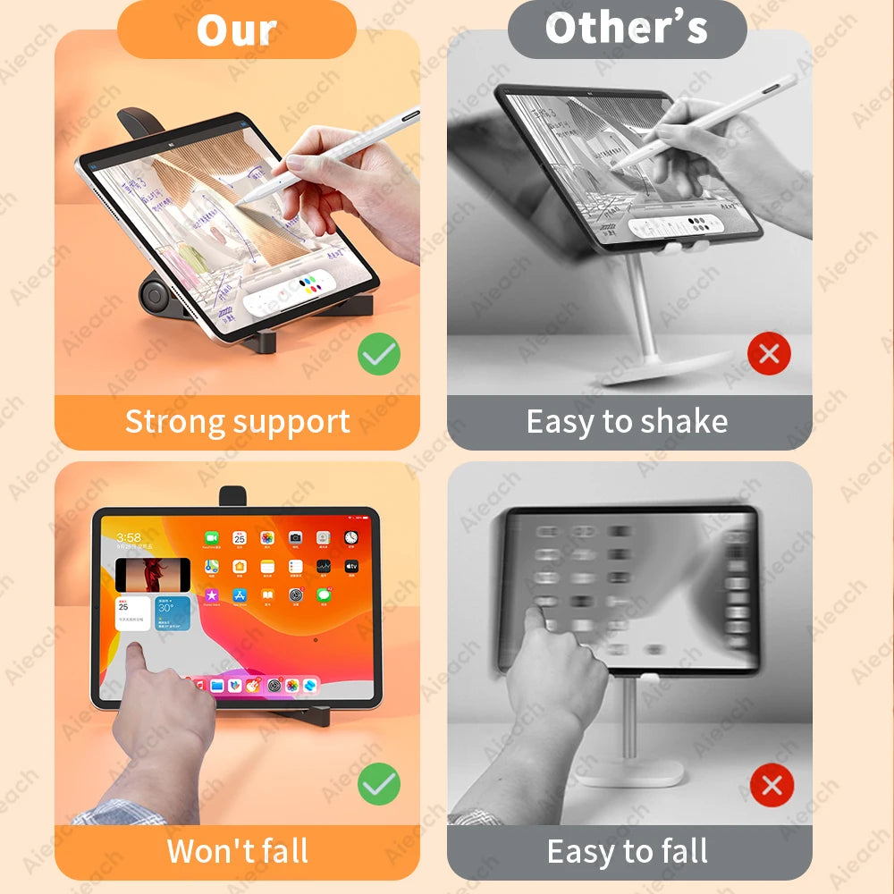 Adjustable Folding Tablet Stand – Desktop Holder for 4.7"–12.9" iPad, Samsung, Xiaomi & Smartphones