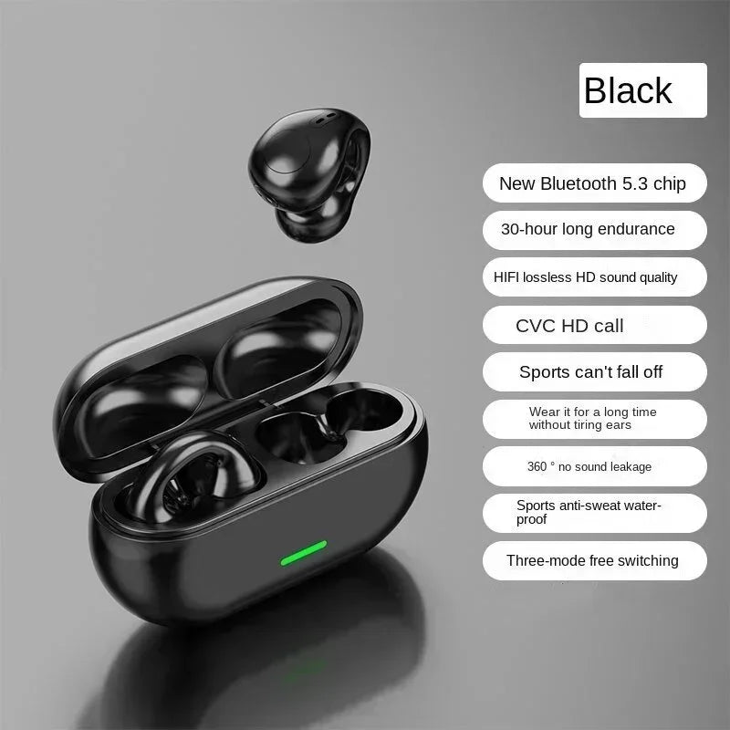 T75 Bone Conduction Wireless Headphones – Bluetooth 5.3 Sports Earphones, Waterproof TWS HiFi Sound