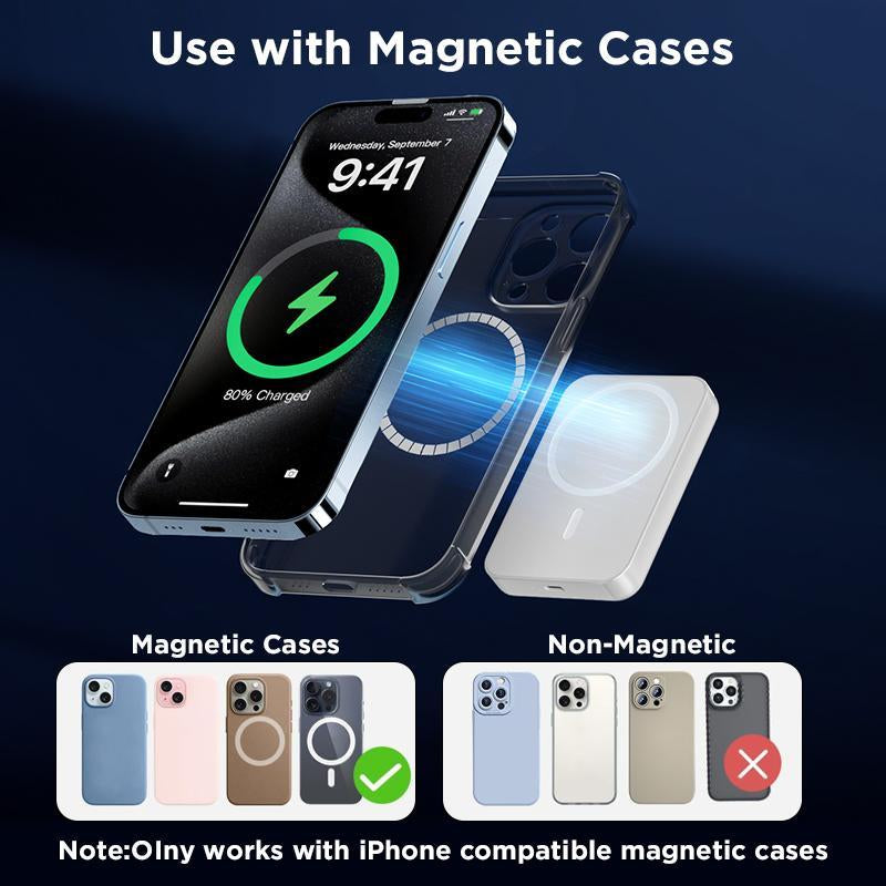 Magnetic Portable Charger 5000mAh – MagSafe Wireless Power Bank with 20W Fast Charge