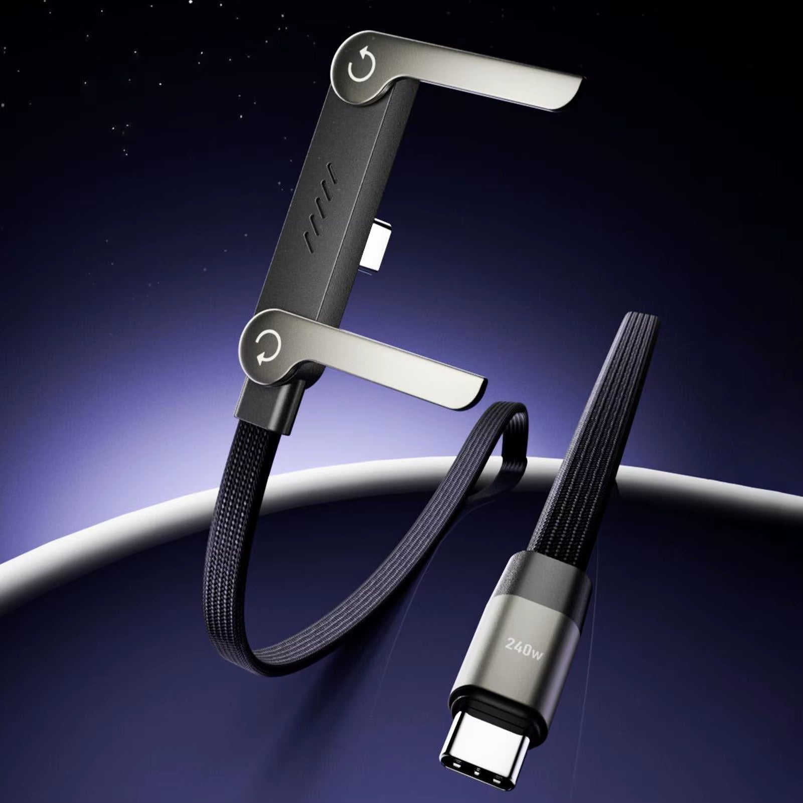 Invisible Holder Charger Cable 2-in-1 – Super Fast Charging & Phone Stand for Home, Office, Travel