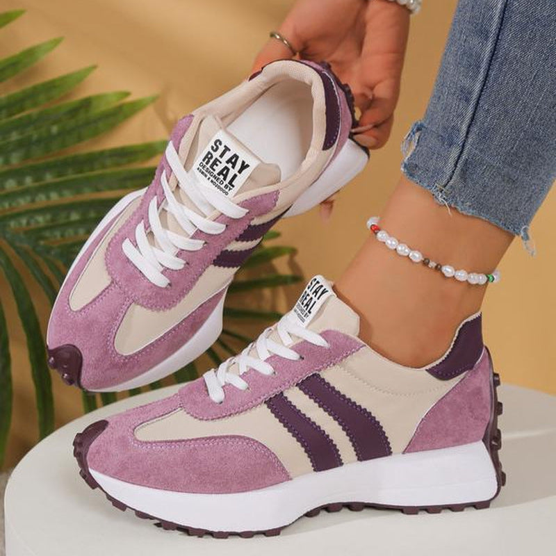 Women’s Striped Sporty Sneakers – Comfort You Can Feel 