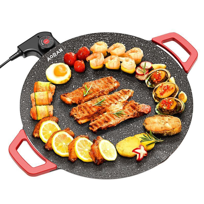 AORAN KITCHEN 1500W Electric Korean BBQ Grill – Smokeless Indoor Non-Stick Grill Pan